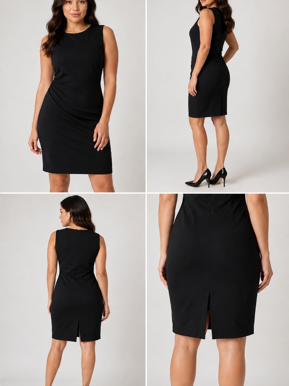 RW&CO Black Sleeveless Sheath Dress XXL NWT Ruched Side Career Cocktail